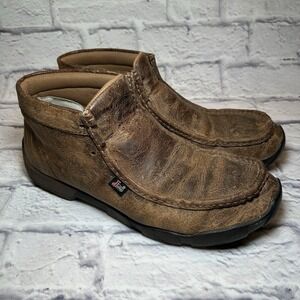 Justin Cappie Boots Leather Slip Resistant Mens 12M No Laces/inserts‎